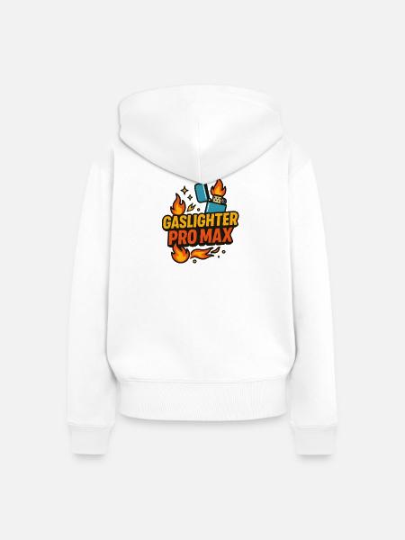 Gaslighter Pro Lustiger Humor - Frauen Premium Bio Zip Hoodie - Weiß