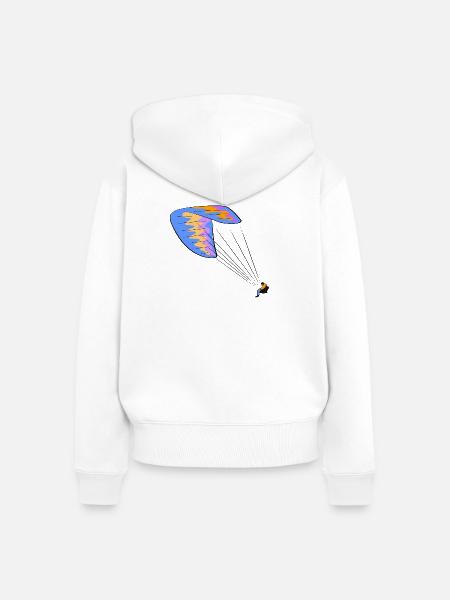 Gleitschirm Sport - Frauen Premium Bio Zip Hoodie - Weiß