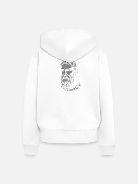 Epiktetus Reichtumszitat-Tee - Frauen Premium Bio Zip Hoodie - Weiß
