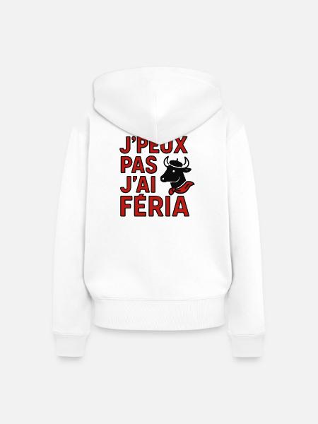 Ich kann nicht, Feria - Frauen Premium Bio Zip Hoodie - Weiß