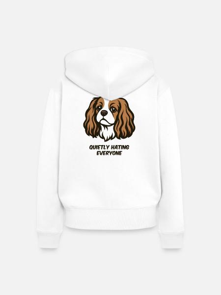 Silent Knight hasst alle - Frauen Premium Bio Zip Hoodie - Weiß