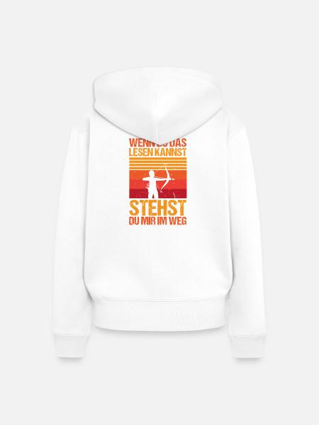 Bogenschütze Bogensport Bogenschießen - Frauen Premium Bio Zip Hoodie - Weiß