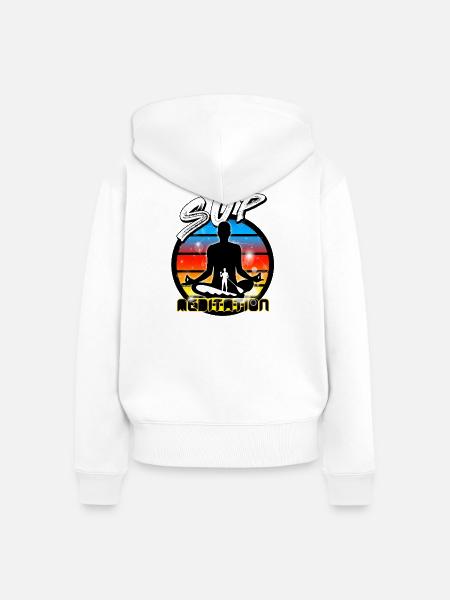 Sup - Frauen Premium Bio Zip Hoodie - Weiß