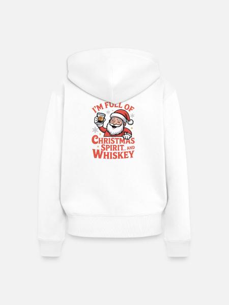 Weihnachts-Whiskey-Weihnachtsgeist - Frauen Premium Bio Zip Hoodie - Weiß