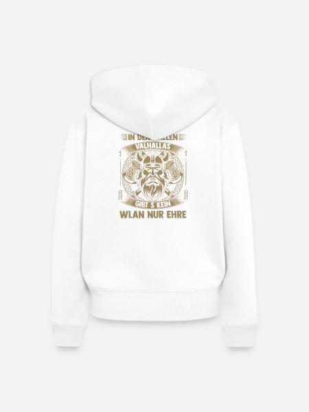 Mittelalter Schildwall Mittelaltermarkt Wikinger - Frauen Premium Bio Zip Hoodie - Weiß