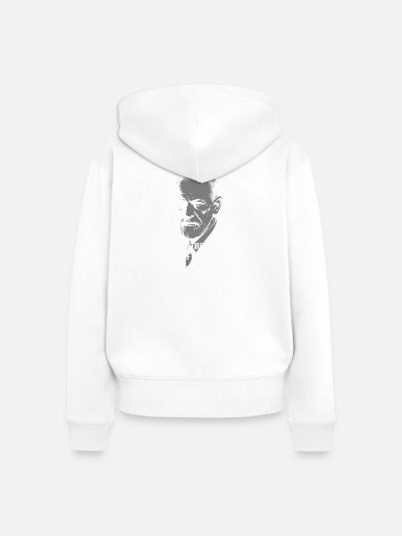 Freud Selbstehrlichkeitsporträt - Frauen Premium Bio Zip Hoodie - Weiß