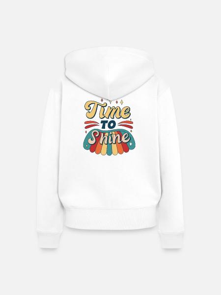 Time Shine Palette Retro - Frauen Premium Bio Zip Hoodie - Weiß