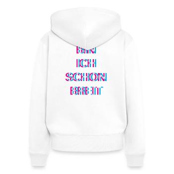Hardtekk Tekk - Frauen Premium Bio Zip Hoodie - Weiß - Hinten - AI Model Female 172 light (172cm)