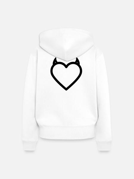 Dämonenherz - Frauen Premium Bio Zip Hoodie - Weiß
