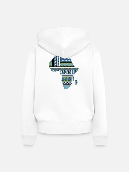 Afrika-Karten-Stammesgruppe - Frauen Premium Bio Zip Hoodie - Weiß