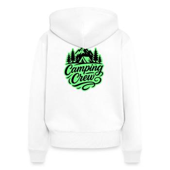 Équipe de camping - Sweat à capuche zippé Premium bio Femme - blanc - Dos - AI Model Female 172 light (172cm)
