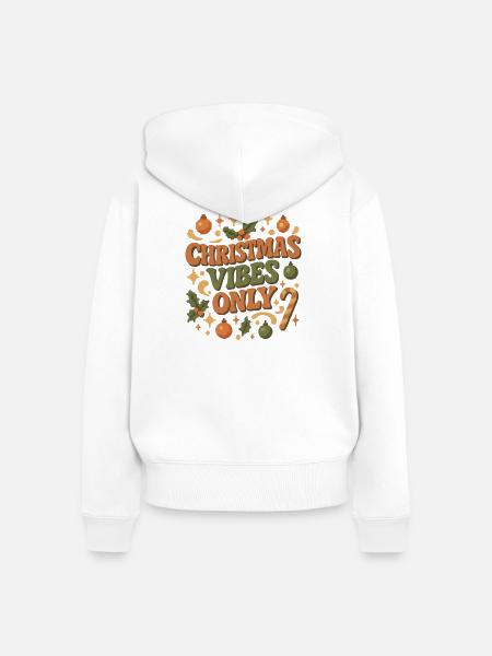 Weihnachts Vibes Only - Frauen Premium Bio Zip Hoodie - Weiß