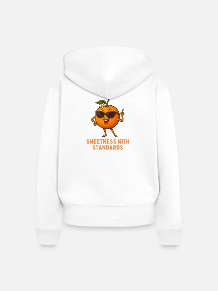 Orangencharme mit Standards - Frauen Premium Bio Zip Hoodie - Weiß