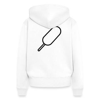Corn Dog - Frauen Premium Bio Zip Hoodie - Weiß - Hinten - AI Model Female 172 light (172cm)