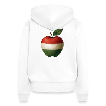 Hongrie - Sweat à capuche zippé Premium bio Femme - blanc - Dos - AI Model Female 172 light (172cm)