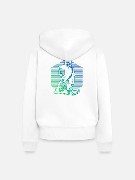 Einfach Floorball zeitloses Design - Frauen Premium Bio Zip Hoodie - Weiß