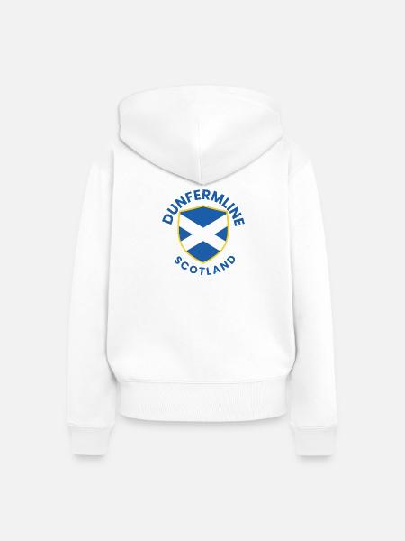 Dunfermline Scottish Shield-Design - Frauen Premium Bio Zip Hoodie - Weiß