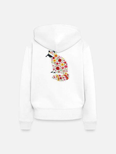 Waschbär - Frauen Premium Bio Zip Hoodie - Weiß