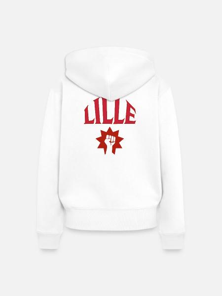 Lille - Frauen Premium Bio Zip Hoodie - Weiß