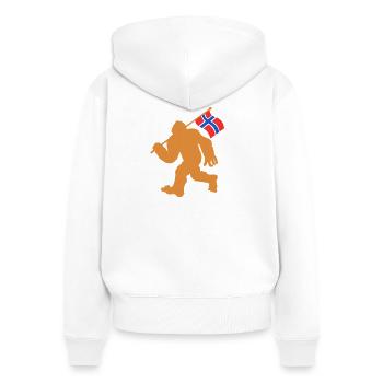 Norvège Oslo Scandinavie Norvégien - Sweat à capuche zippé Premium bio Femme - blanc - Dos - AI Model Female 172 light (172cm)