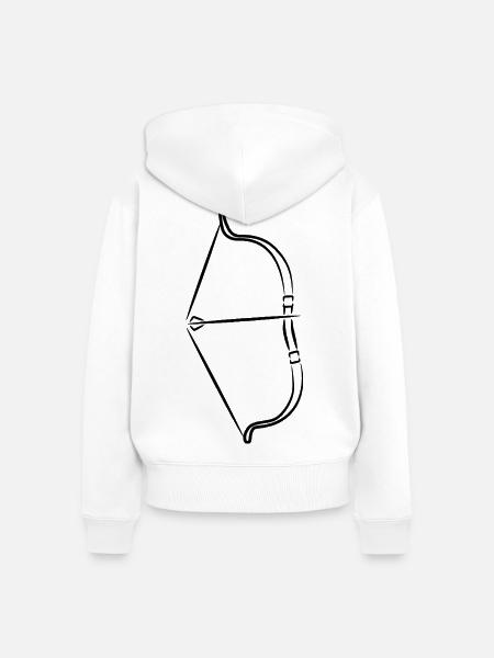 Bogen und Pfeil Skizze - Frauen Premium Bio Zip Hoodie - Weiß