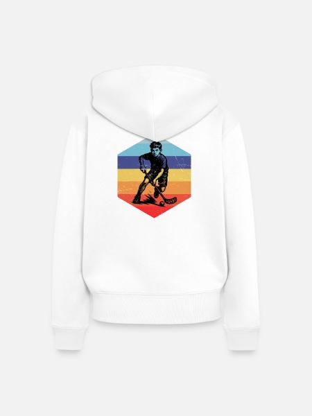 Einfach Floorball zeitloses Design - Frauen Premium Bio Zip Hoodie - Weiß