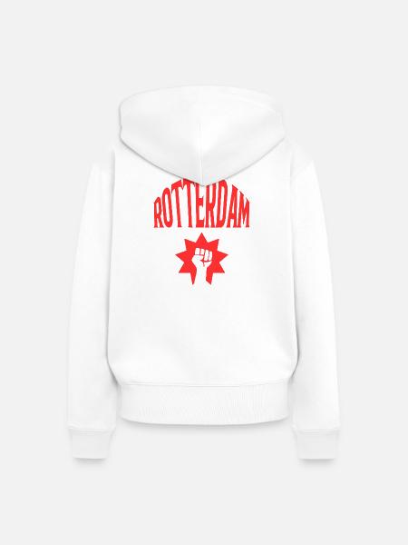 Rotterdam - Frauen Premium Bio Zip Hoodie - Weiß