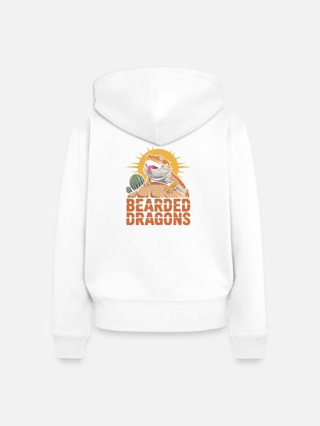 Bearded Dragons Liebhaber Design - Frauen Premium Bio Zip Hoodie - Weiß