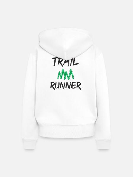 Trailrunner - Frauen Premium Bio Zip Hoodie - Weiß