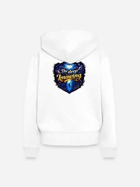 Das tiefe Wissen - Frauen Premium Bio Zip Hoodie - Weiß