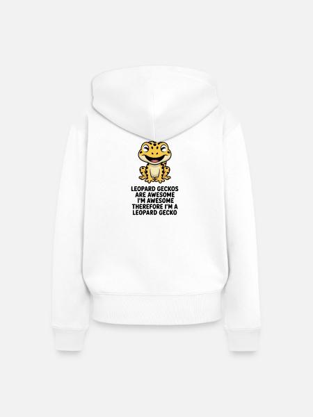 Leopardgecko-Cartoon - Frauen Premium Bio Zip Hoodie - Weiß