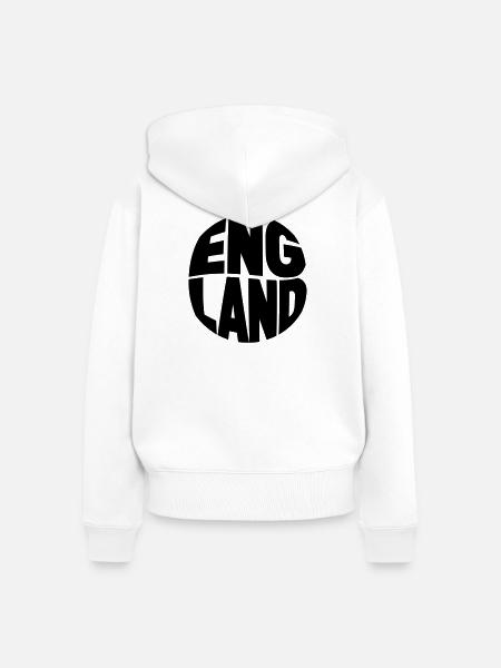 England Typografie - Frauen Premium Bio Zip Hoodie - Weiß