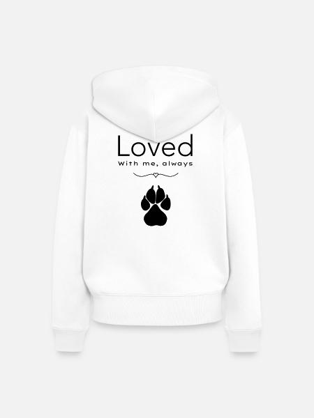 Der Hund liebte ihn - Frauen Premium Bio Zip Hoodie - Weiß