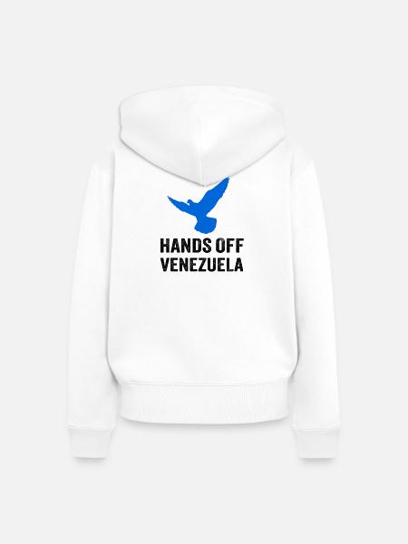 HANDS OFF VENEZUELA - Frauen Premium Bio Zip Hoodie - Weiß