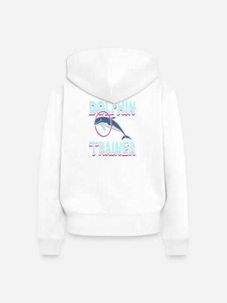 Dolphin Trainer Ocean Lover Design - Frauen Premium Bio Zip Hoodie - Weiß