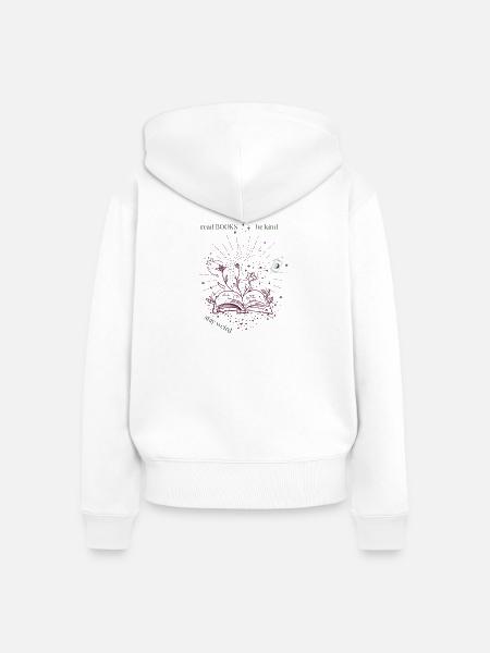 read books and be kind - Frauen Premium Bio Zip Hoodie - Weiß