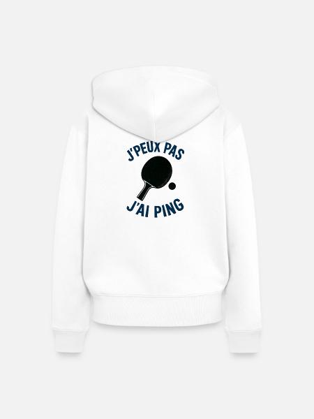 Ich kann nicht, ich ping. - Frauen Premium Bio Zip Hoodie - Weiß
