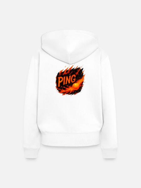 Tischtennis – Tennistisch - Frauen Premium Bio Zip Hoodie - Weiß