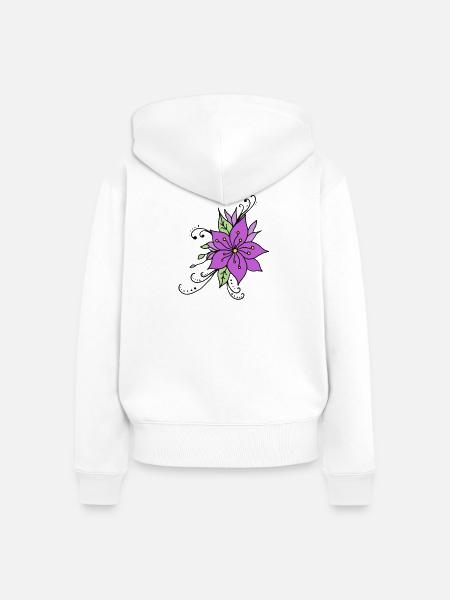 Hibiskusblüte - Frauen Premium Bio Zip Hoodie - Weiß