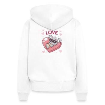 Koalaherz und süße Liebe - Frauen Premium Bio Zip Hoodie - Weiß - Hinten - AI Model Female 172 light (172cm)