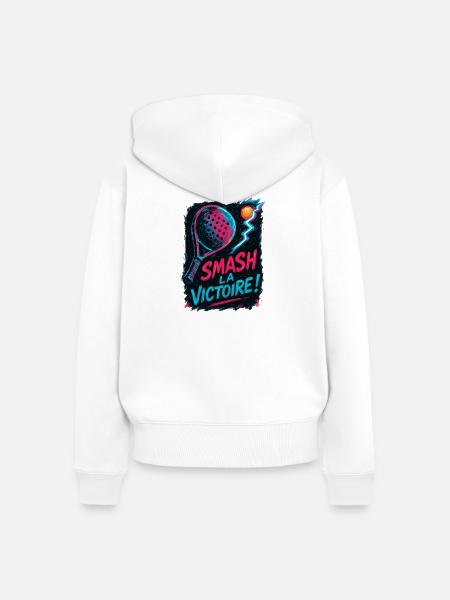 Zerstört den Sieg! Padel - Frauen Premium Bio Zip Hoodie - Weiß
