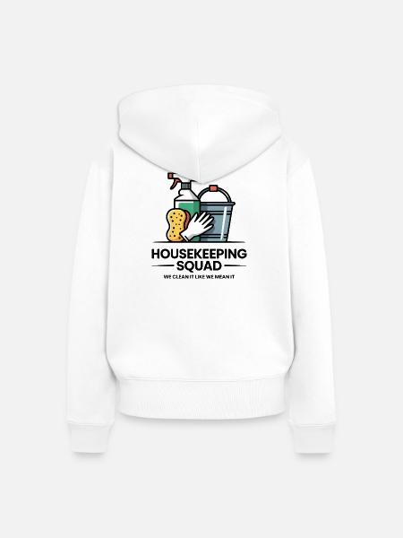 Lustiges Putzen Design - Frauen Premium Bio Zip Hoodie - Weiß