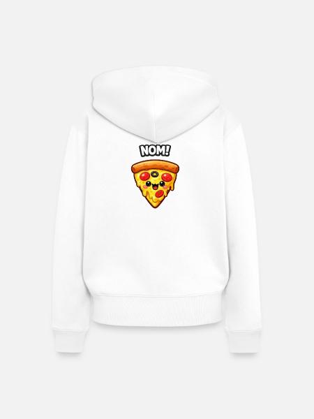Kawaii Pizzastück Design - Frauen Premium Bio Zip Hoodie - Weiß