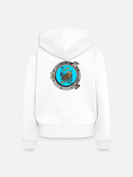 sleeping in a can - Frauen Premium Bio Zip Hoodie - Weiß
