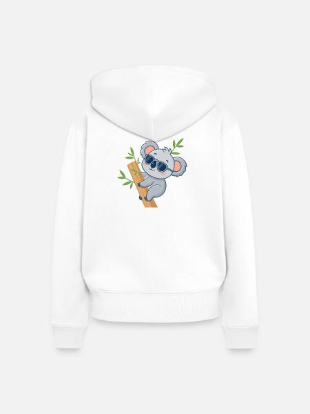 Koala auf Casual Bambus - Frauen Premium Bio Zip Hoodie - Weiß