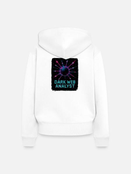 Dark-Web-Analyst – Cybersicherheit - Frauen Premium Bio Zip Hoodie - Weiß