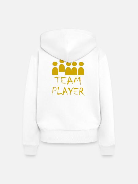 Teamspieler Silhouette  - Frauen Premium Bio Zip Hoodie - Weiß