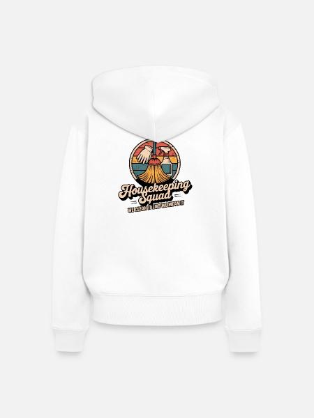 Lustiges Putzen Design - Frauen Premium Bio Zip Hoodie - Weiß