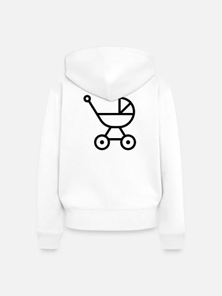 Kinderwagen - Frauen Premium Bio Zip Hoodie - Weiß