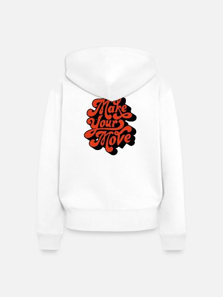 Make Your Move Retro-Skript - Frauen Premium Bio Zip Hoodie - Weiß